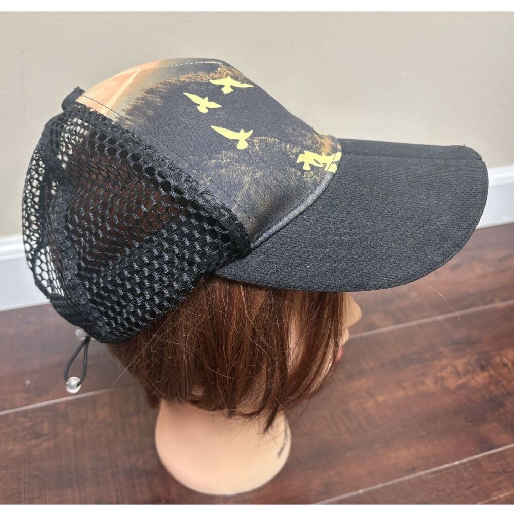 Oiselle Golden Birds Runner Trucker Hat NWOT Packable Mountain Landscape Cap - Picture 4 of 9